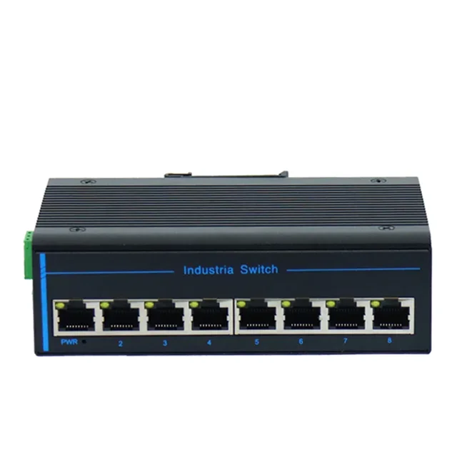 Hot Selling 1000M 8 Ports Industrial Ethernet Switch 1000Mbps Unmanaged 35mm DIN Rail Network Switch POE Switch