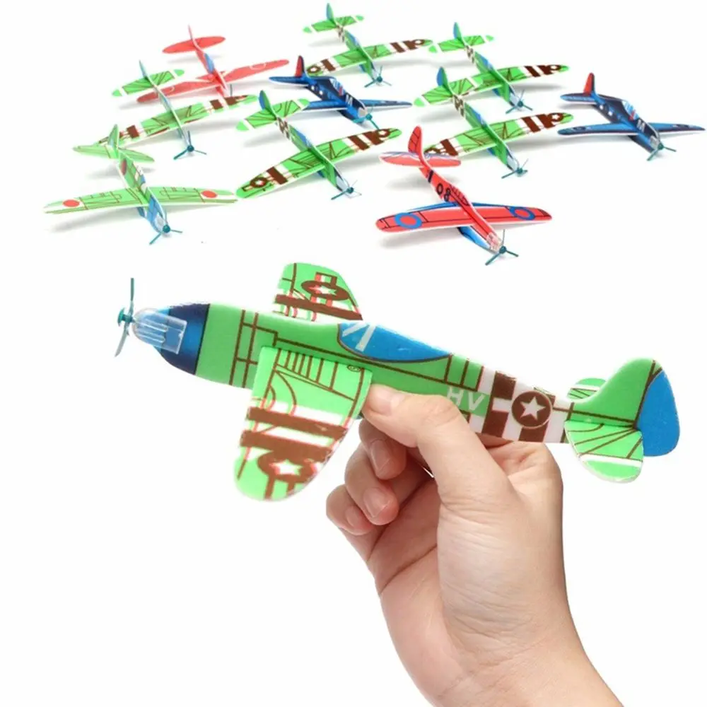 Juego de rellenos de bolsas para fiesta, juguete de avión planeador volador, modelo de avión de espuma, bricolaje, 10 piezas