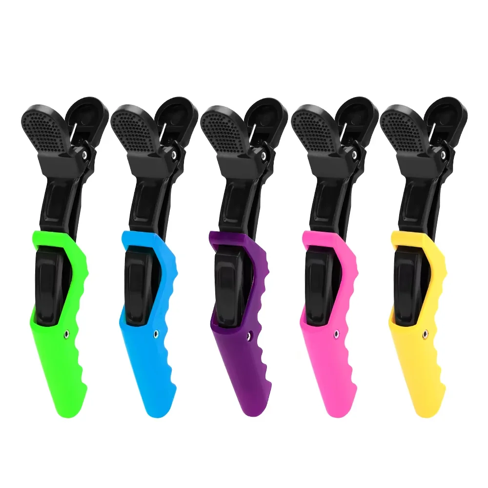 5pcs Colour Plastic Hairclip Barbershop Haircut Clamps Alligator Hairpin Salon Hairdresser Hair Cutting Accessories Supplies