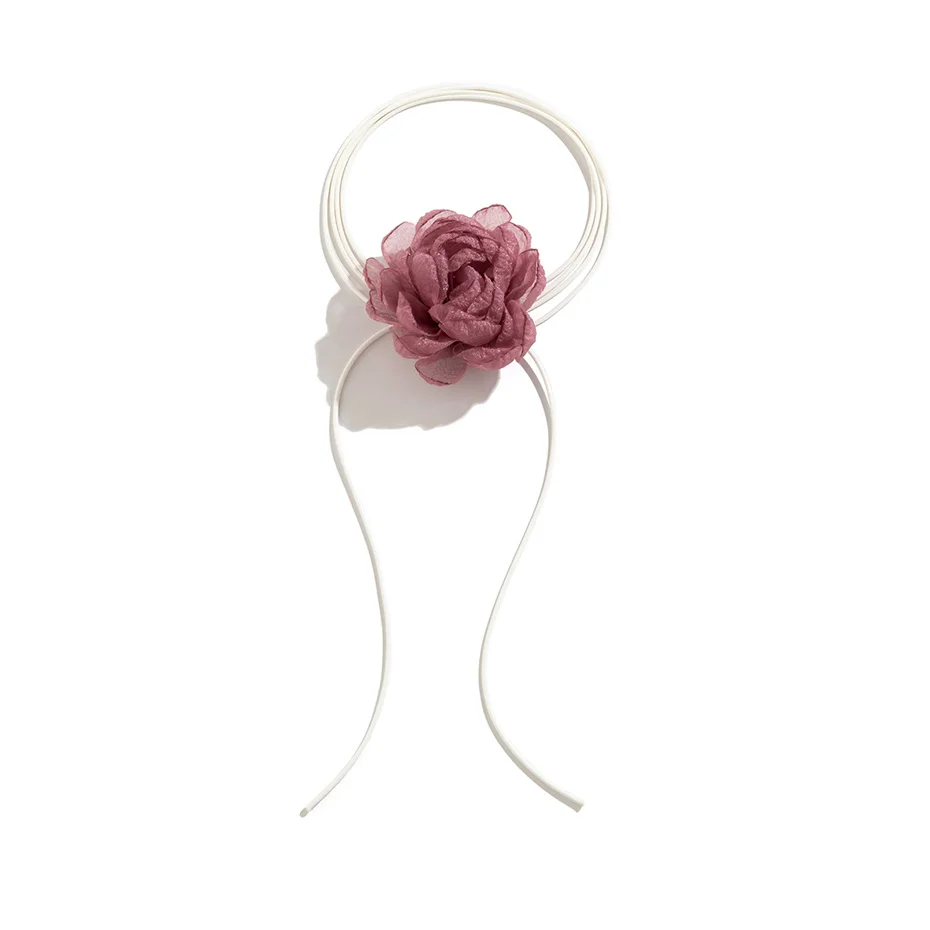 Übertriebene elegante große Rose Blume Schlüsselbein Kette Halskette für Frauen kpop sexy romantische verstellbare Seil Halsreif y2k Accessoires – Detail 16