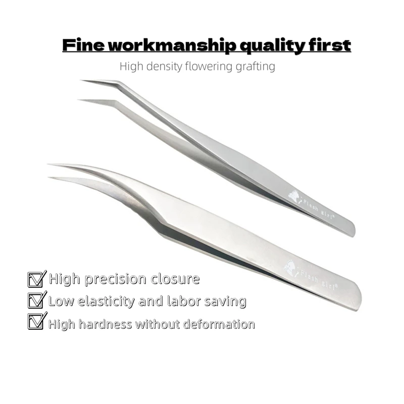 เครื่องมือต่อขนตาแบบมืออาชีพพร้อมคลิปสีทอง แหนบติดขนตาปลอมแบบสองชั้น สำหรับผู้เชี่ยวชาญด้านความงาม