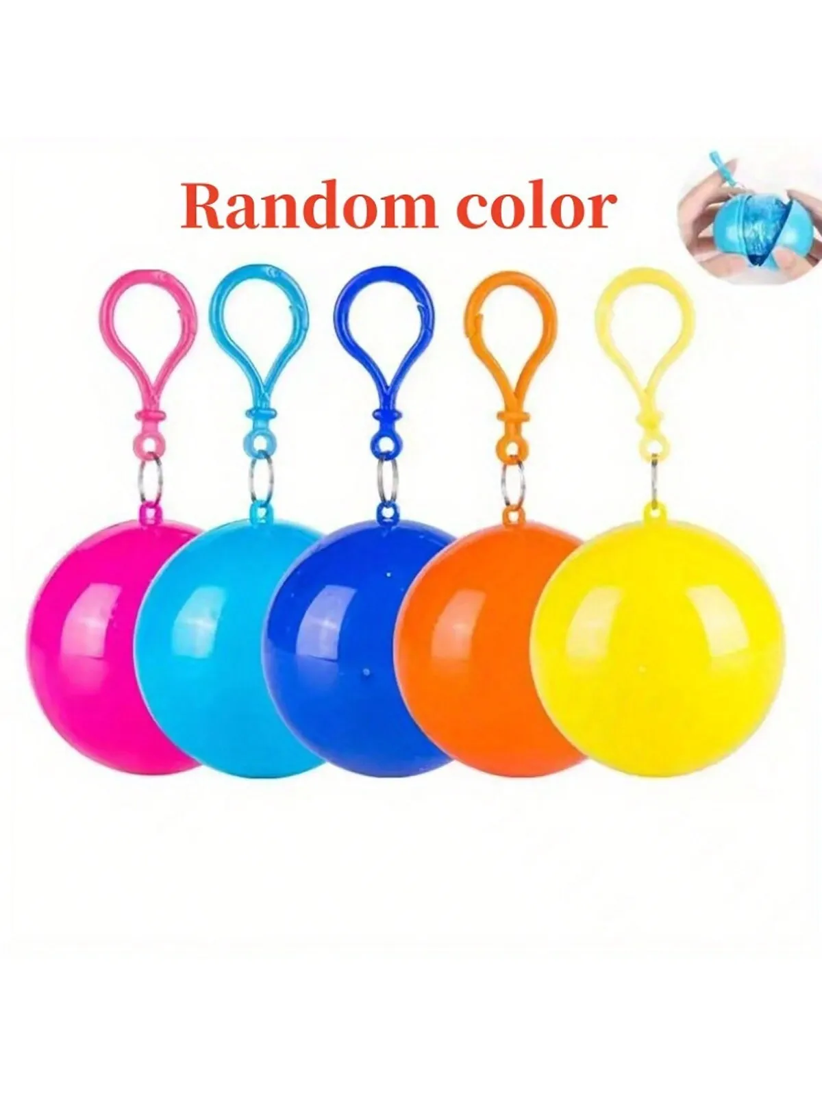 1pc Portable Disposable Emergency Raincoats Keychain Rain Poncho In A Ball For Traveling Hiking Fishing Camping Outdoor Sports