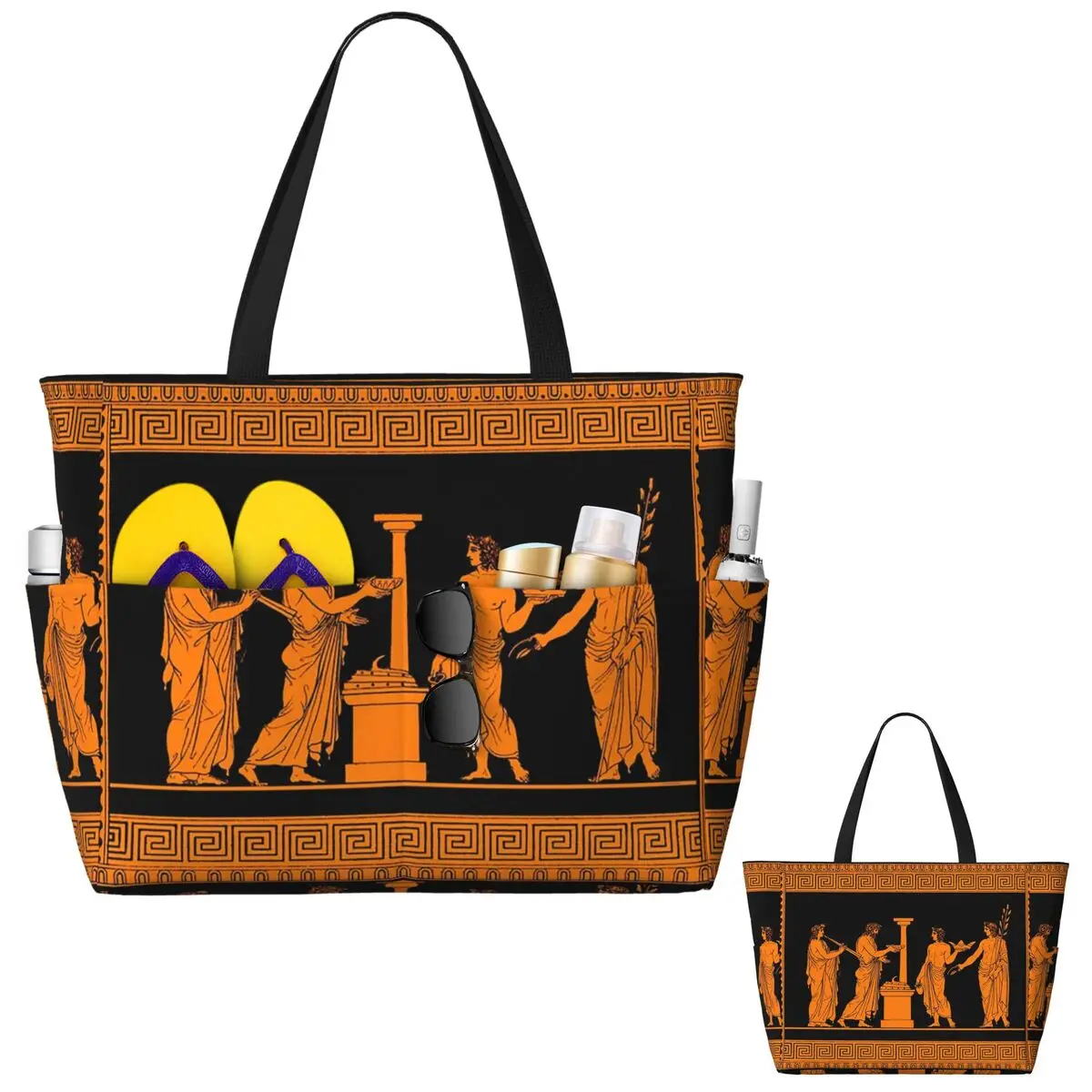 الأحمر الشكل اليونانية زهرية عرض المشهد حقيبة حمل على الشاطئ حقيبة رياضة رياضة اليوغا واق من المطر كبير حمل حقيبة المرأة حقيبة سفر حقيبة اللياقة البدنية