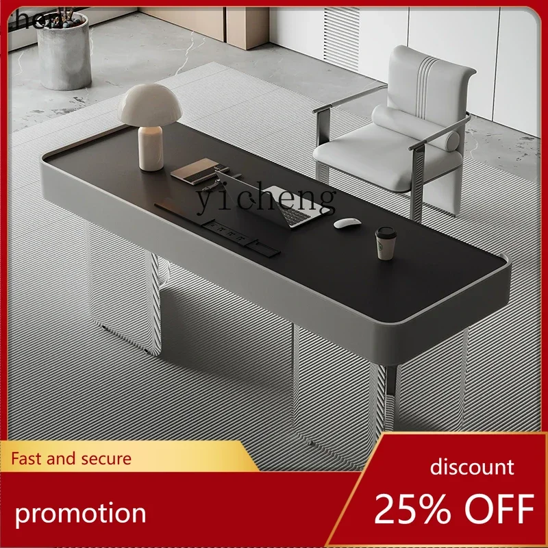 

HXL настольный светильник, роскошный современный домашний стол из каменной плиты, минималистичный офисный стол с зеркалом и ящиком