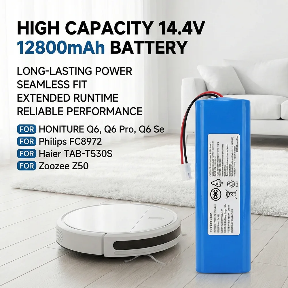 14.4V Replacement Battery For HONITURE Q6 Q6 Pro Q6 Se Philips FC8972 Haier TAB-T530S Zoozee Z50 Robot Vacuum Cleaner Parts