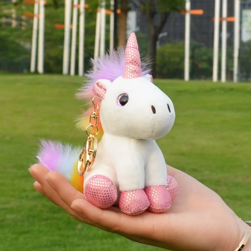 Kawaii Unicorn Plush Keychain Horse Plush Doll Bag Pendant 12CM