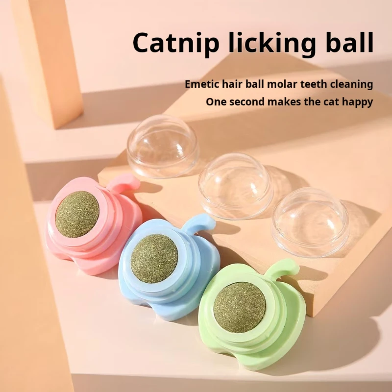 Catnip Cat Wall Stick-on Ball Toy Scratchers Treats Healthy Natural Removes Balls to Promote Digestion Cat Grass Snack cat toy