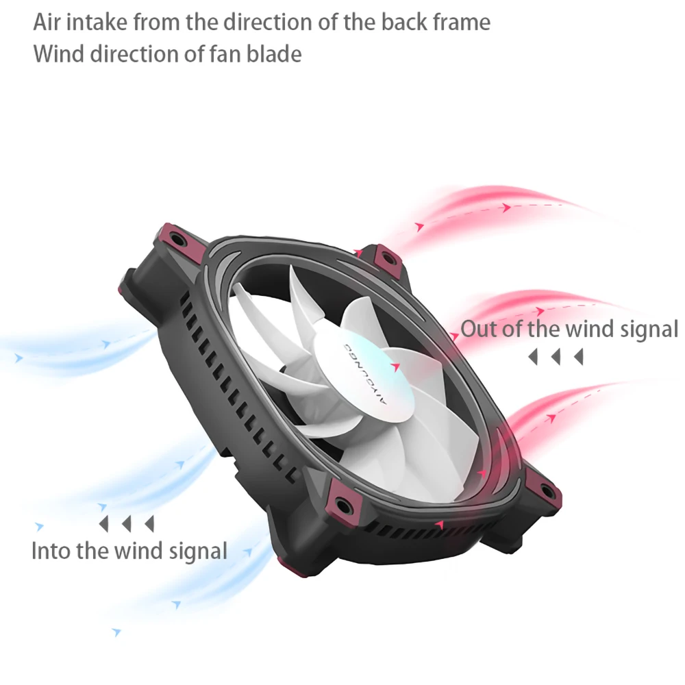 Aigo Z12 Wentylator do obudowy komputera Odwrócony wentylator Ventoinha PC 120mm Rgb Wentylator chłodzący 4pin PWM Wentylator chłodzący procesor 3pin5v Argb 12cm Ventilador