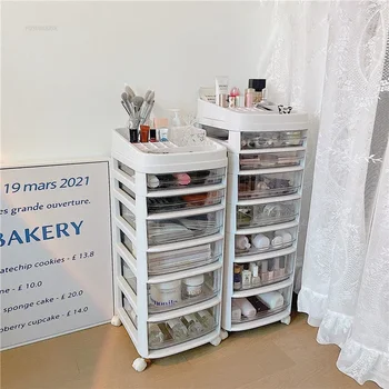 Yardımcı Berber Dükkanı Alet Arabası Akrilik Plastik Salon Arabaları Salon Mobilyaları için Tekerlekli Japon Manikür Yardımcı Arabası