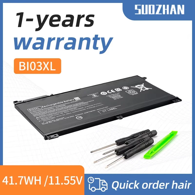 SUOZHAN  BI03XL ON03XL Laptop Battery for HP Stream 14-ax000 Pavilion X360 13-u000 Pavilion X360 m3-u000 13-u000 HSTNN-UB6W