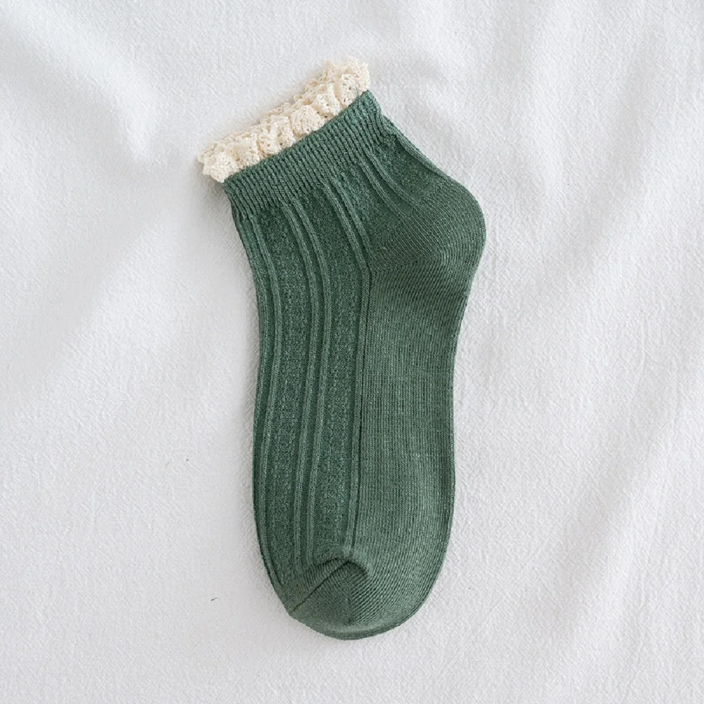 

Новые короткие однотонные яркие цвета в стиле Харадзюку, милые милые кружевные носки, чулочно-носочные изделия, хлопковые носки, женские носки с оборками