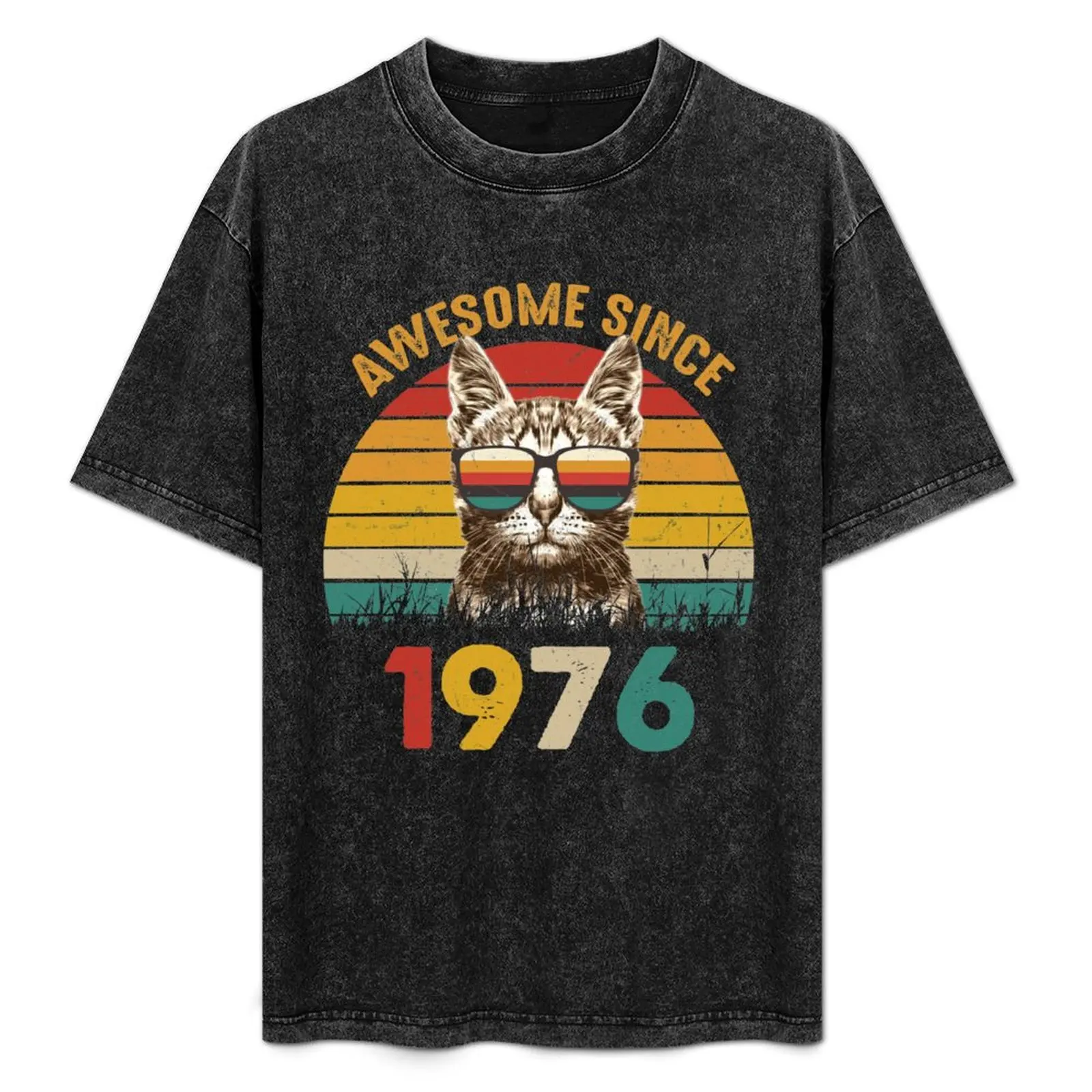 

Copy of Awesome Since 1976 Funny Cute cool Cat with shades T-Shirt Sporty Casual Quick Dry T-Shirt