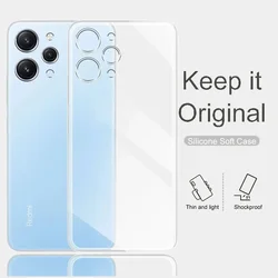 Original Transparent Silicone Case For Xiaomi Redmi 13C 12C Note 12S 13 12 Pro 4G 5G Plus Pro+ Ultra Thin Clear Solid Color Capa