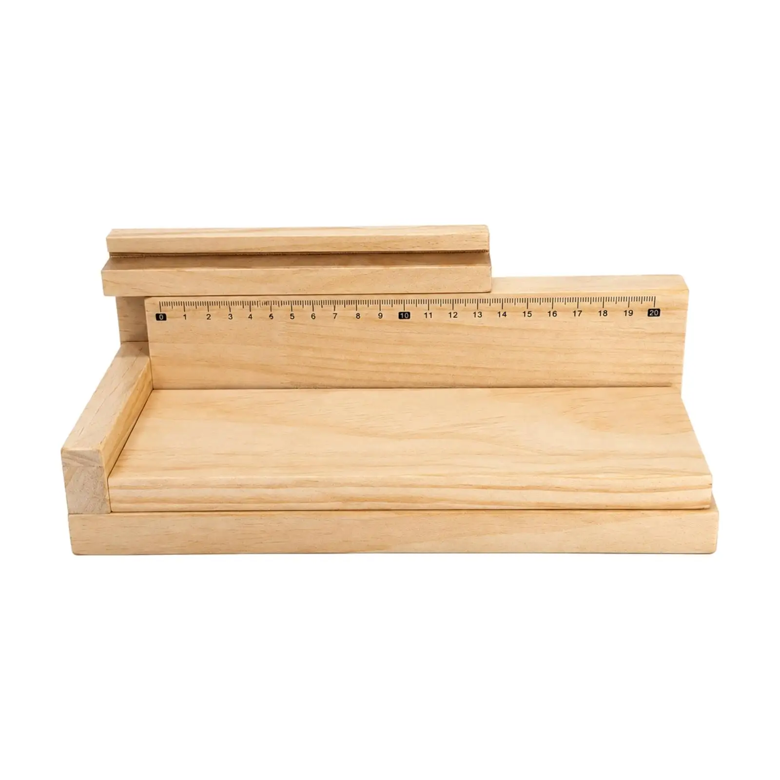 Manual Label Applicator Solid Wood Base Bottle Labeling Helper with Side Supports for Precision Work