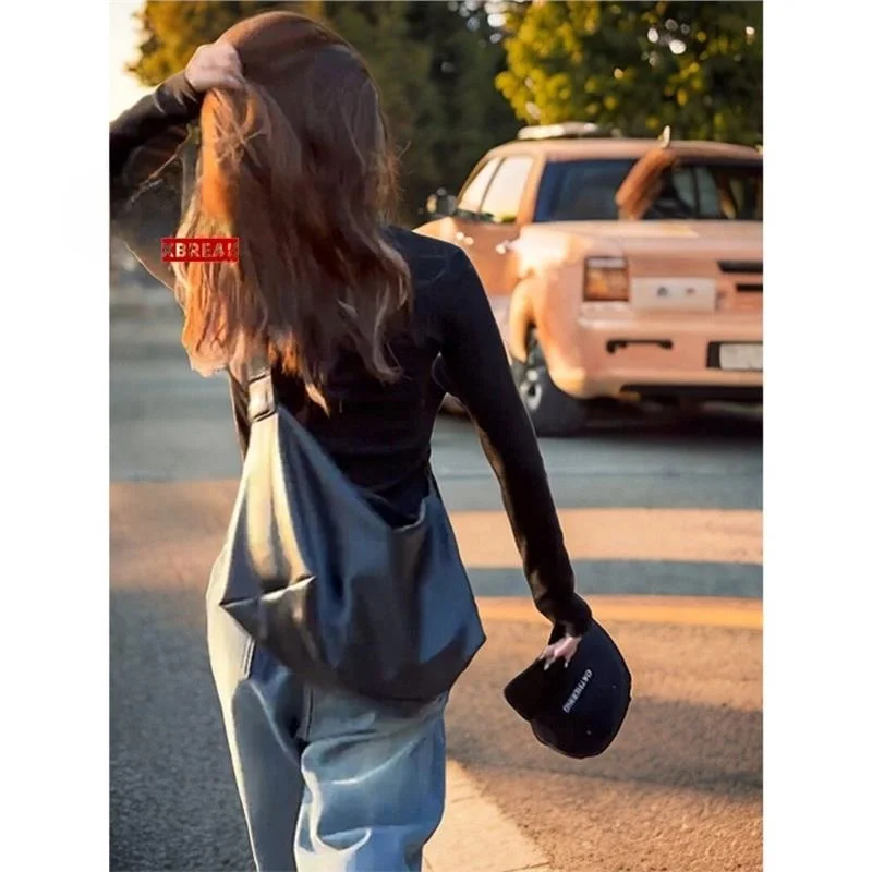 กระเป๋าโท้ทผิวสัมผัสนุ่มระดับไฮเอนด์ ความจุขนาดใหญ่ สะพายไหล่เดียวหรือสะพายข้าง สำหรับเดินทางไปทำงานและเรียน  กระเป๋าจักรยานสำหรับตลาด