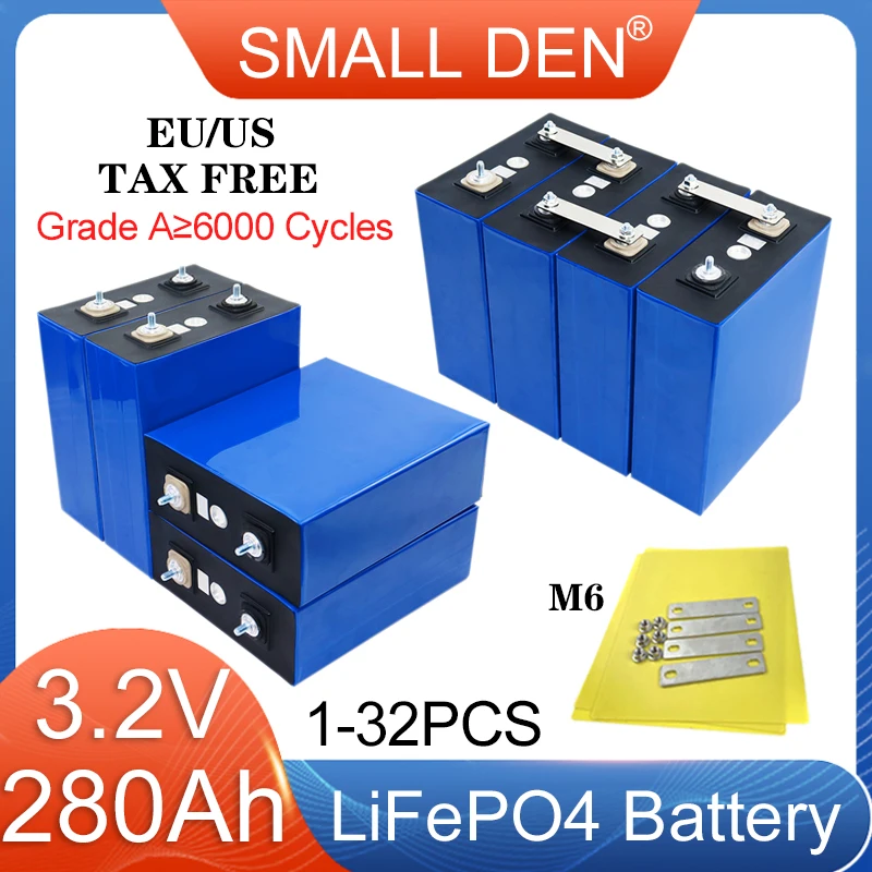 Neue 3,2 V 280 Ah Lifepo4 Batterie 3C Lithium-eisenphosphat DIY 12v24v E-Boot RV Golf warenkorb Hause wechselrichter Solar system Stud Steuer-Freies