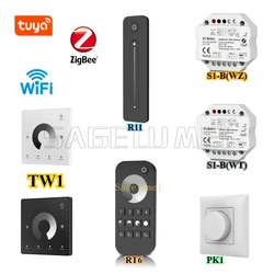 NEW Tuya Zigbee PK1/S1-B(WT)/S1-B(WZ)/R11/RT6/TW1 RF AC Triac Dimmer LED Controller Push Switch Control Smart Life Alexa Google