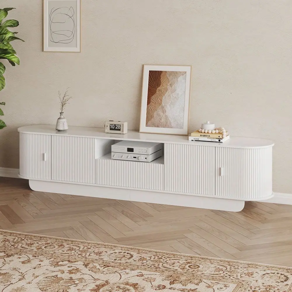 

Тумбы под телевизор в стиле Mid-Century Modern для гостиной, спальни, изогнутая подставка для телевизоров 80, 90, 95 дюймов, ретро-подставка под телевизор с местом для хранения и