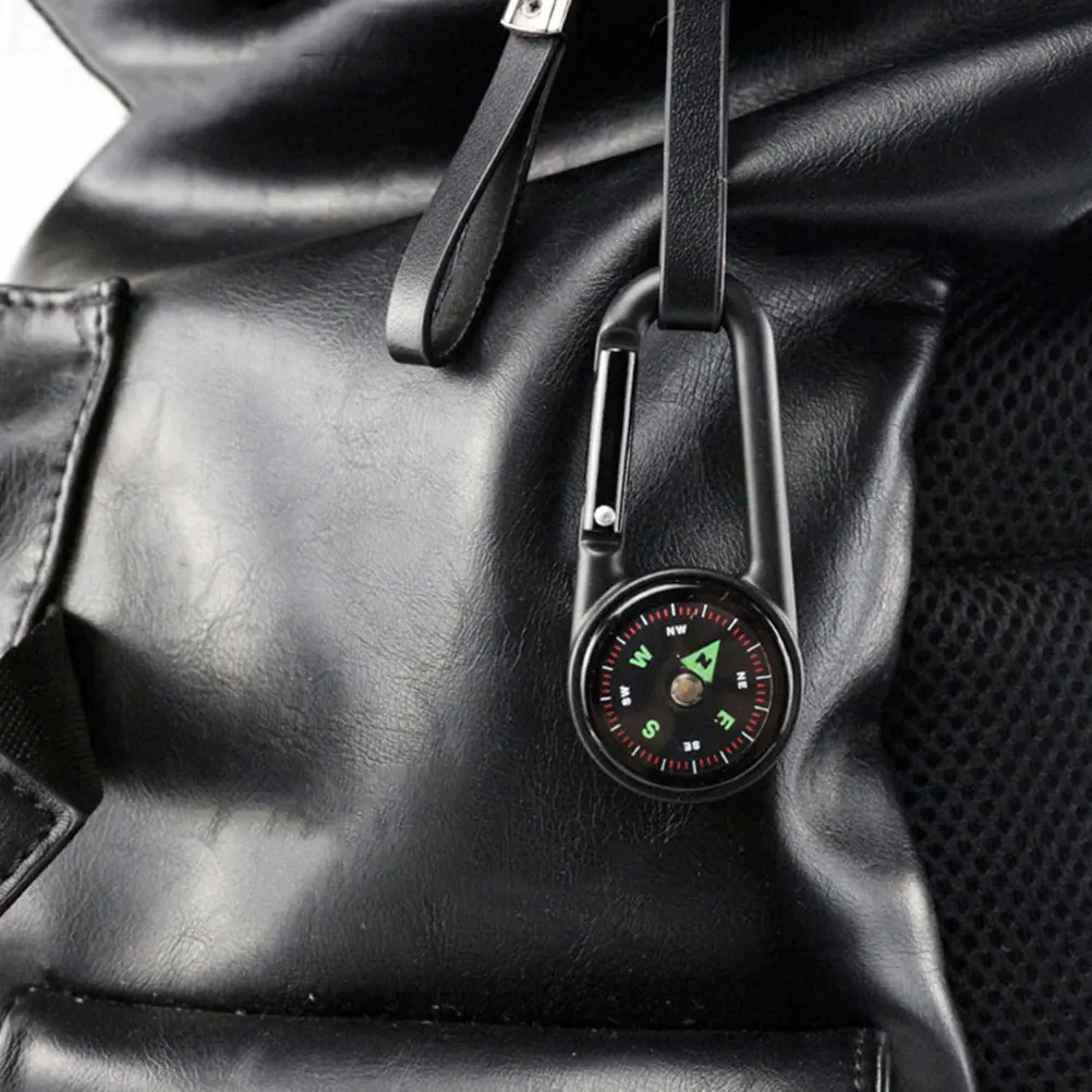 

2pcs Pocket Compass Small Outdoor Carabiner Clip Keychain Hiking Gear Lightweight Mini Navigation Accessory For