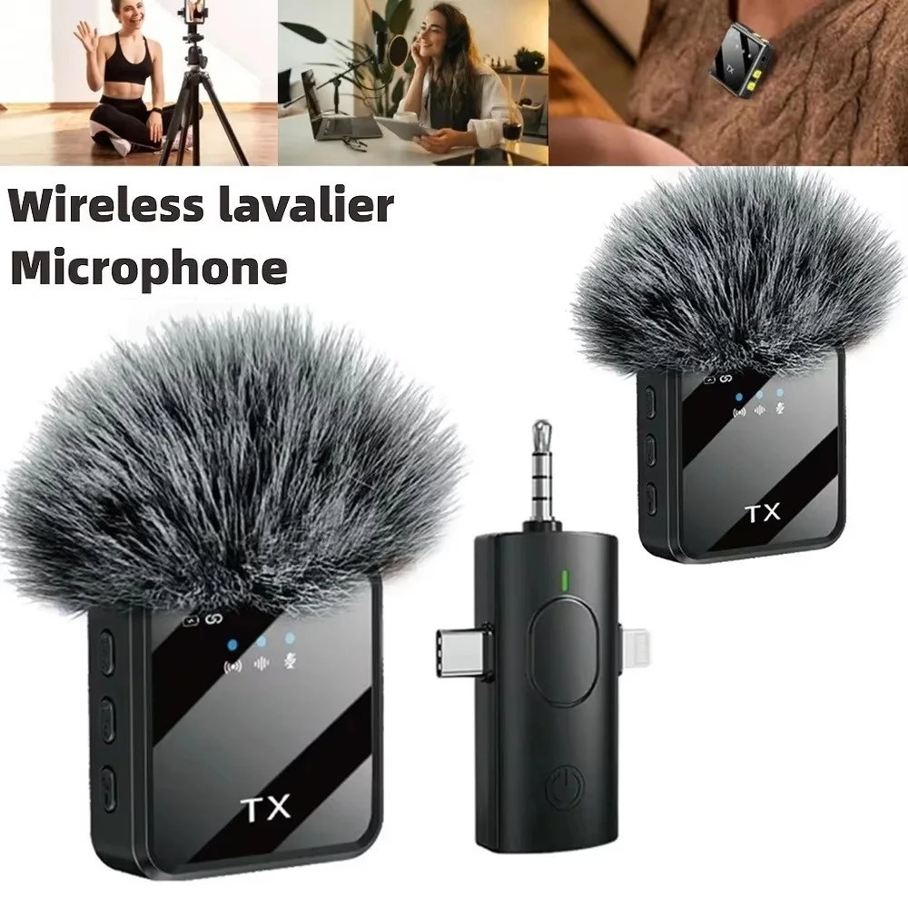 Micrófonos Lavalier inalámbricos, transmisión en vivo, micrófono para juegos, reducción de ruido, micrófono con Clip para grabación de vídeo YouTube Vlog