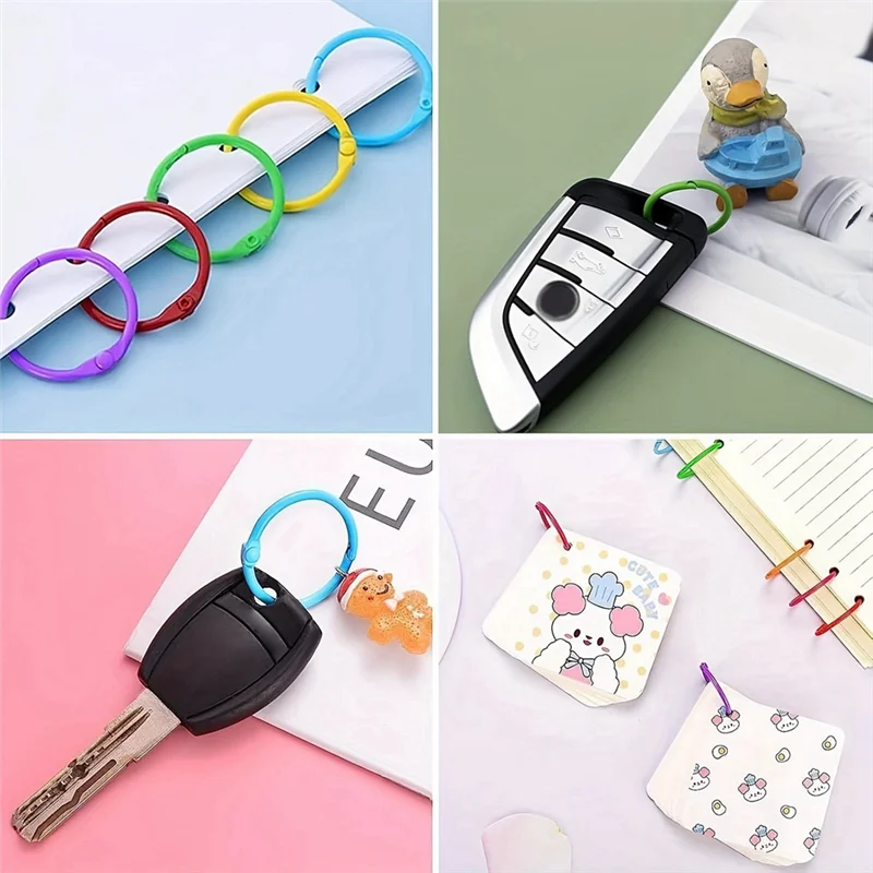 CS-Key Rings Binder Rings For Index Cards Notebook, Keychain Key Rings Binder Rings For Office School Home, Loose Leaf Binder Ri