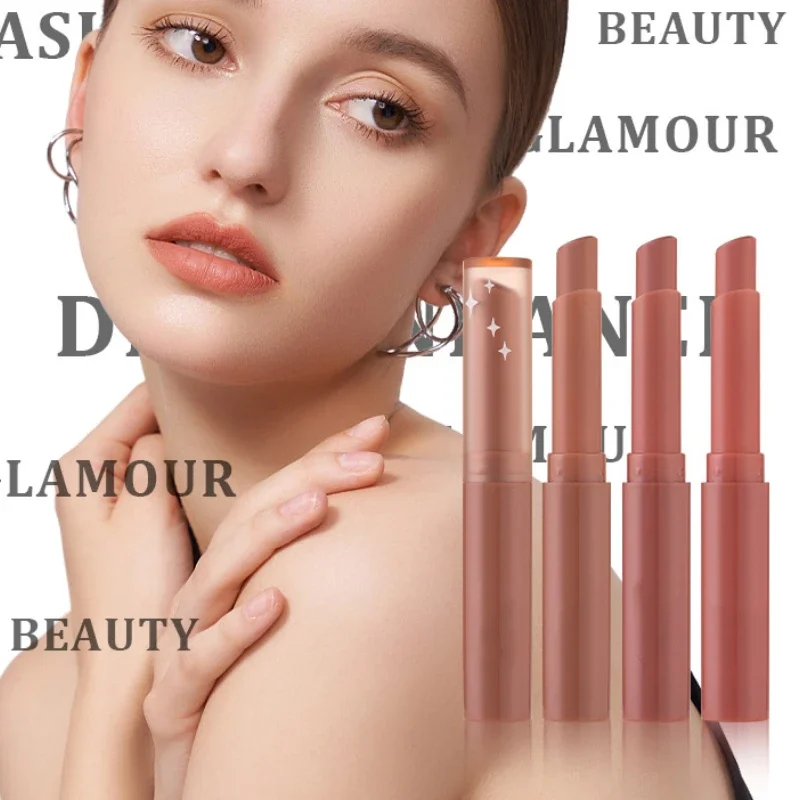 6Colors Matte Lipstick Beauty Lip Gloss Tinted Balm Rotate Lipstick Makeup Nude Bean Paste  Matte Lipstick Wholesale