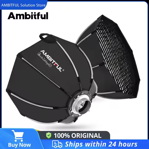 Ambitful QS65 65cm QS90 90cm Quickly Release Bowens Mount Octagon Softbox + Honeycomb Grid Outdoor Soft Box for Studio Flash