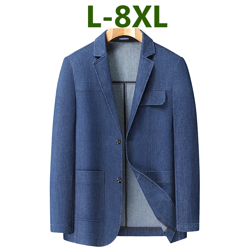 

Denim jacket new fashion Men jackets for man coat 5XL 8XL Men's jackets blazers outerwear blazer business casual coats for man
