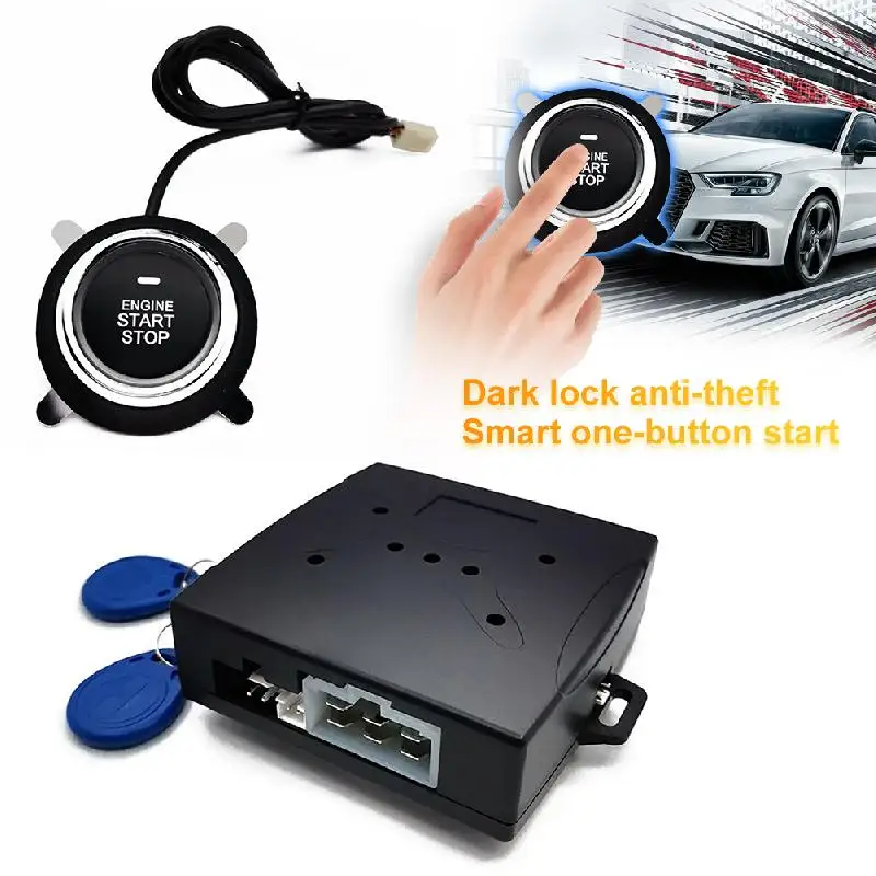 12V Car Start Stop Button Engine Push Start Button Alarm Lock Keyless System Door Push Button Tactile Buttons Anti-theft