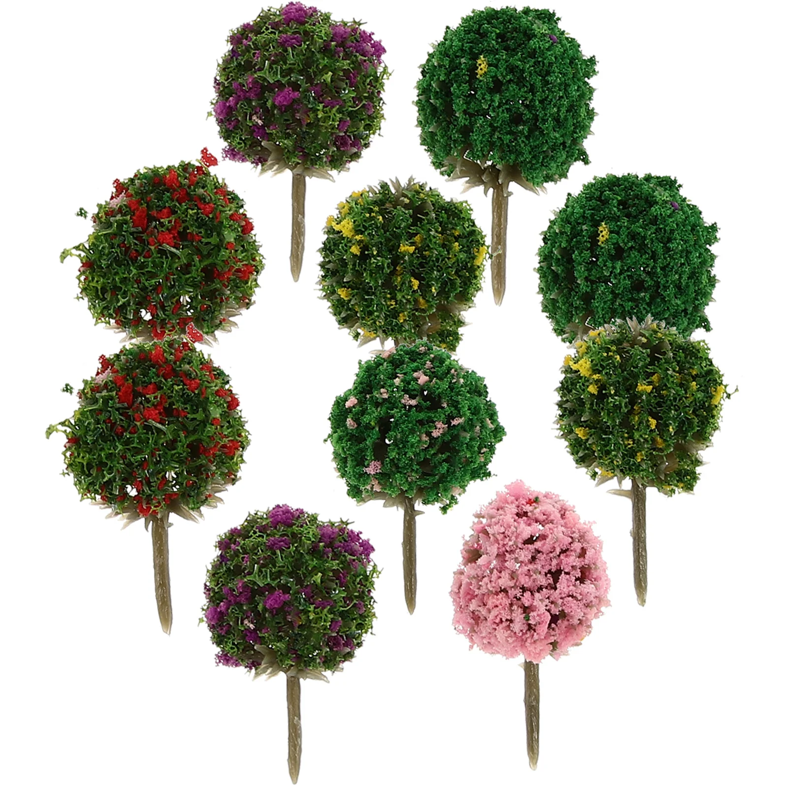 28Pcs Miniature Trees Landscape Scenery Simulation Decoration for Sand Table DIY Micro Scene Layout Artificial Green Plant