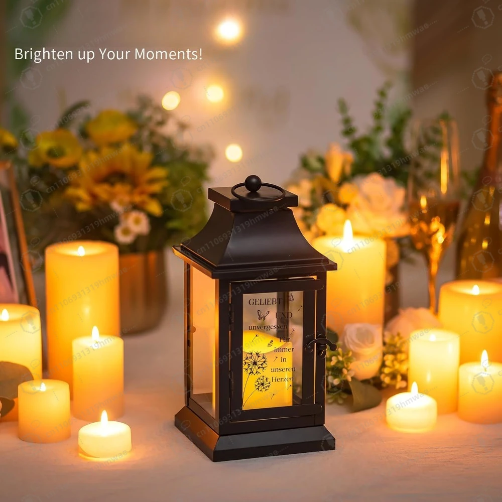 

Grave Lantern Weatherproof Gift for Mourning - with LED Candles for Cemetery Condolences Funeral Memorial Anniversary Memorial