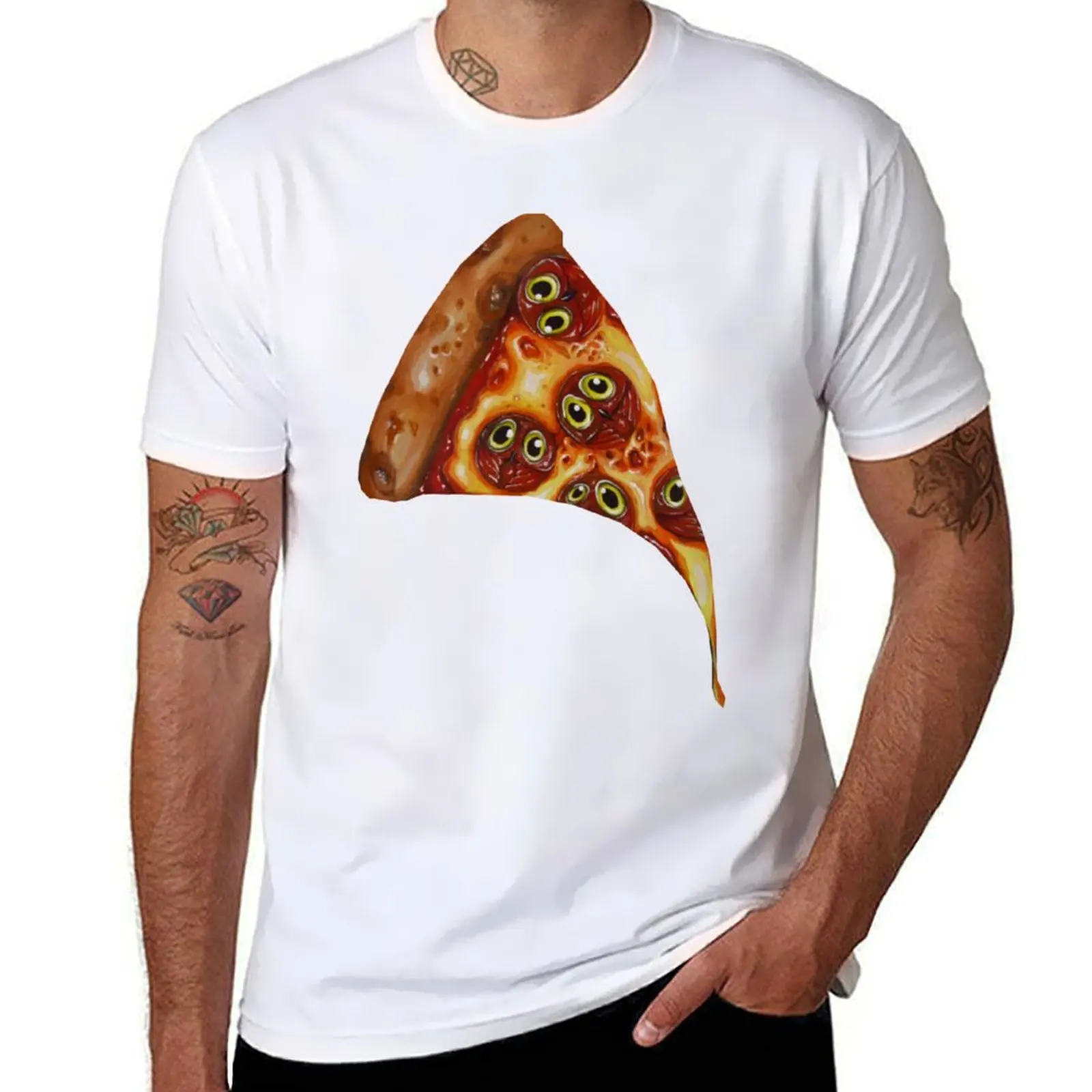 

OWLroni mens t man pizza cotton plain shirt shirt graphic pack t shirts t T-Shirt