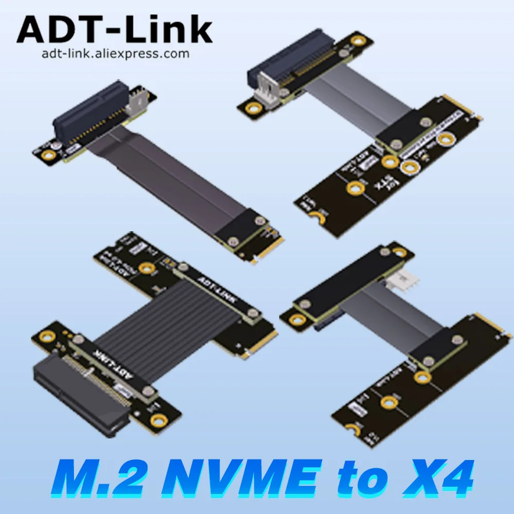 

M.2 NVMe To PCI Express X4 Extender Adapter Jumper Cable PCIe X4 Cable Turn Right Extension Cable for GPU Graphics Video Cards