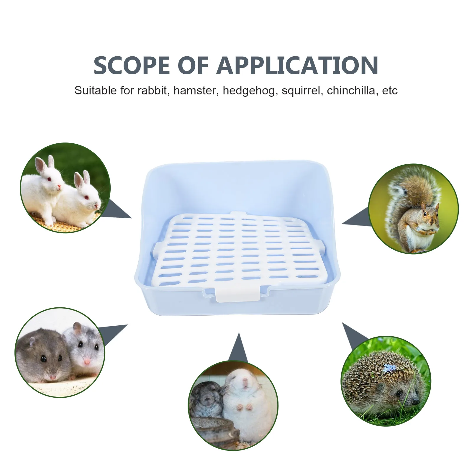 

Rabbit Toilet Small Pet Litter Box Durable Plastic Basin Bunny Potty Trainer Compact Portable Lightweight Practical Pet Rabbit
