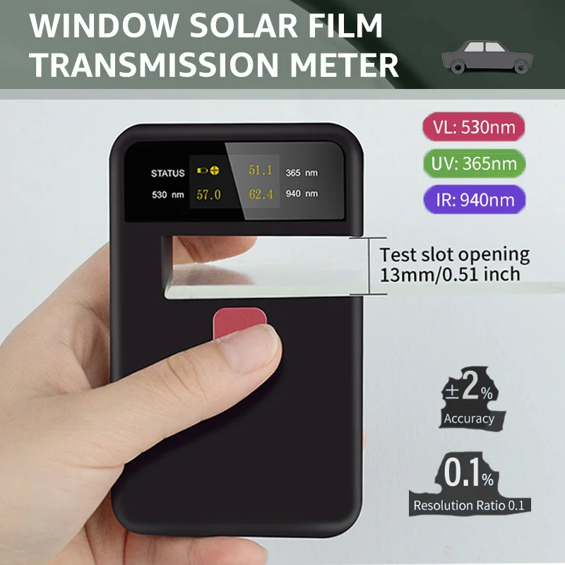 Testador de Transmitância vl uv ir Portátil Filme Solar Óculos Ópticos Testador de Janela de Vidro Temperado