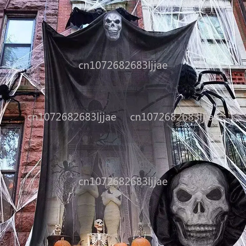 

Украшение на Хэллоуин, большой подвесной скелет-призрак, дом-призрак ужасов, секретная комната, уличная сцена, кулон,