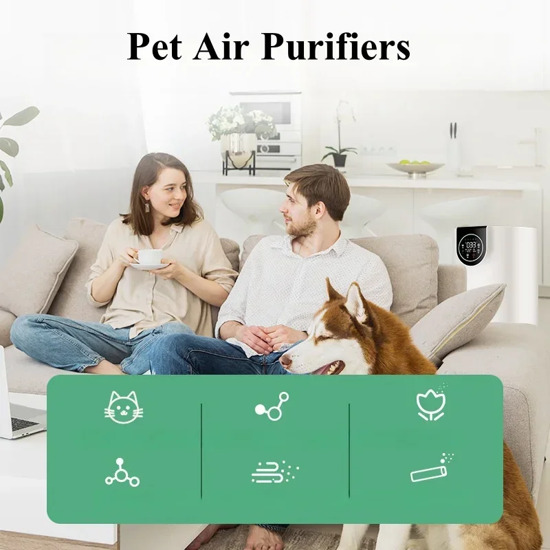 New Product 2024 Home Air Cleaner Mini Portable Smart Air Purifier For Allergies Pets Hair In Bedroom Purificador De Aire