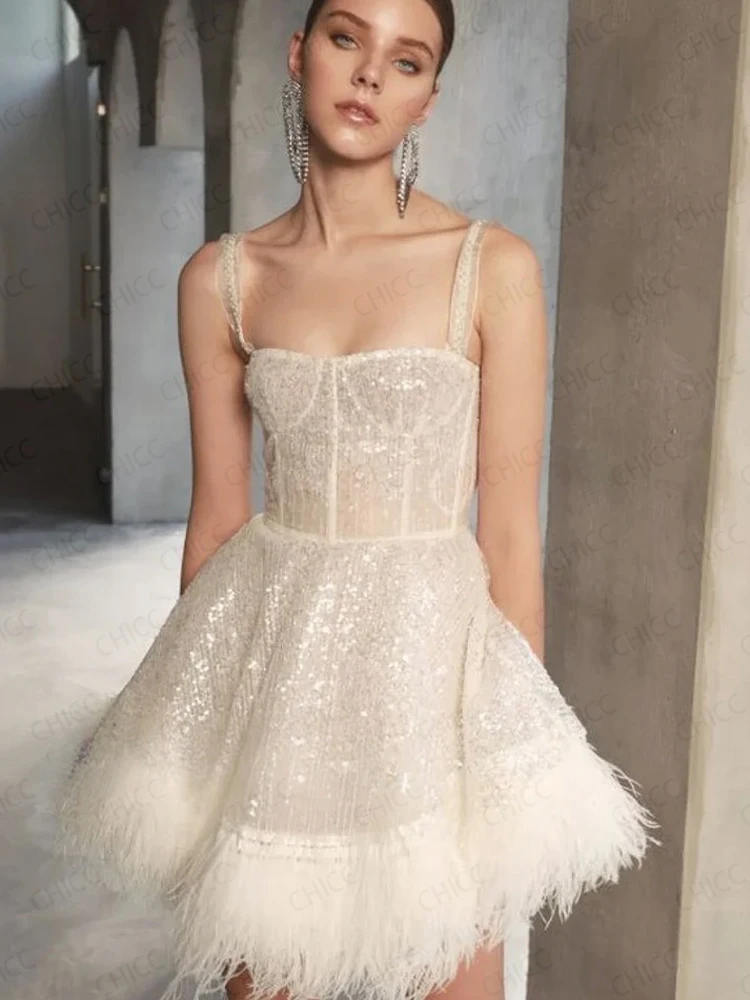 Witte Galajurken Halter Mouwloze Korte Avondjurk Lovertjes Vaders Arabische Homecoming Verjaardagsfeestje Jurk Aangepast