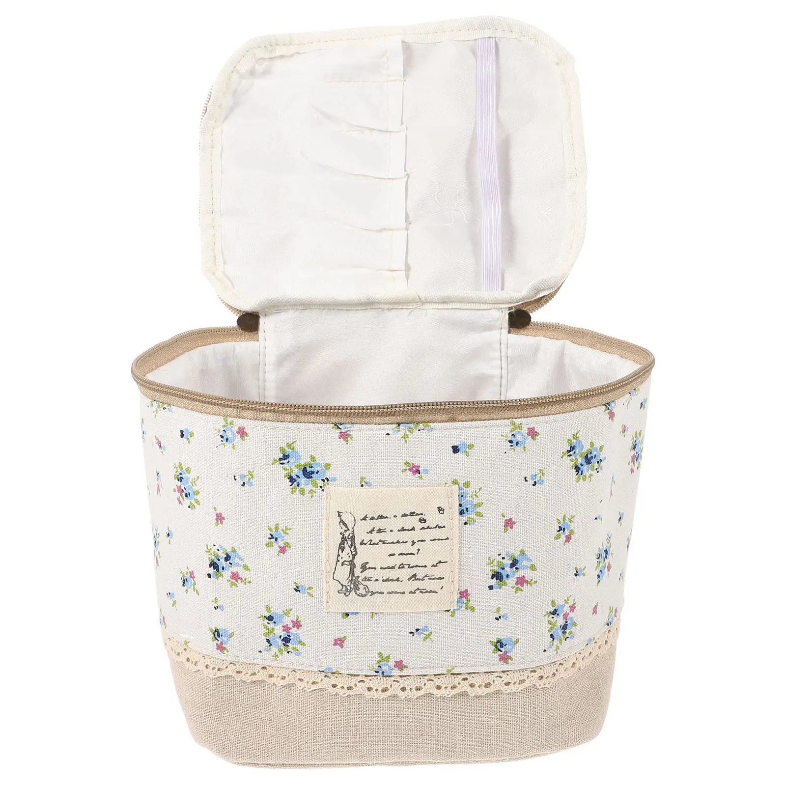 

Большая портативная косметичка из хлопка и льна, дорожный органайзер, многофункциональный чехол для хранения для офиса, студентов, активного отдыха