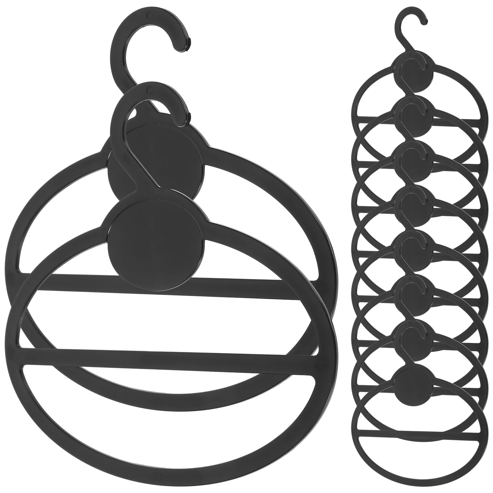 

10pcs Black Round Hook Scarf Hanger Plastic Organizer for Closet Belt Rack Scarf Holder Organizer Clothes Storage Solution