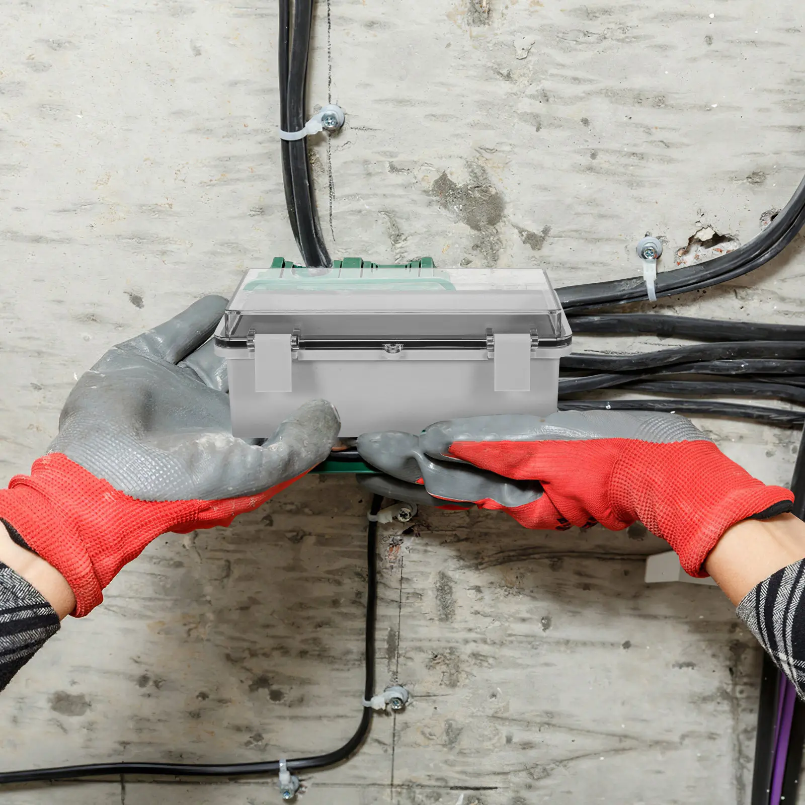 

Уличная водонепроницаемая распределительная коробка 19,9x9,9 см с откидной крышкой и защелкой, устойчивая к атмосферным воздействиям, для садового освещения, строительства и промышленности