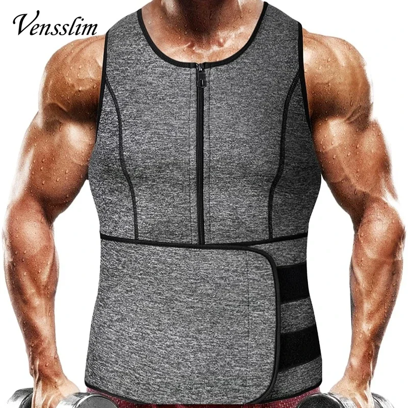 Vensslim Men Waist Trainer Abdomen Reducer Belly Slimming Tops Body Shaper Sauna Vest Fitness Corset Weight Loss Trimmer Belt