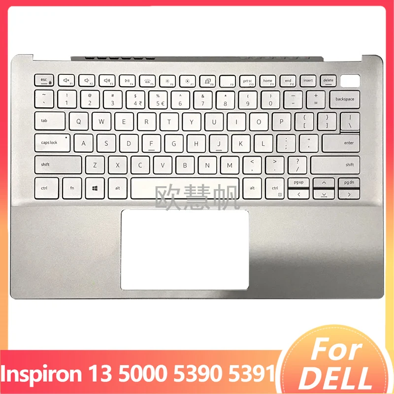 

T New Original for Dell Inspiron 13 5000 5390 5391 Laptop Palmrest Upper Cover with US Keyboard Backlit 0R18HX Silver