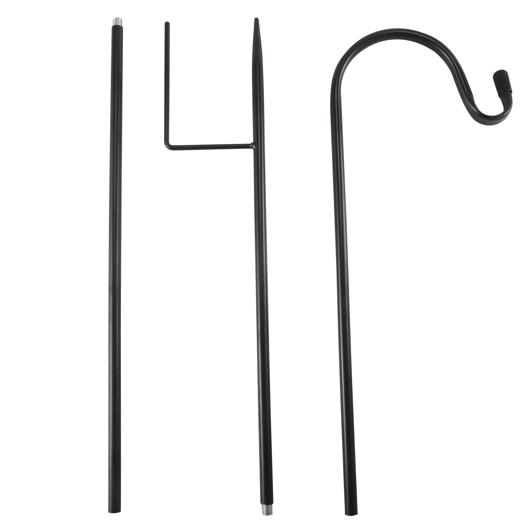 Shepherd Hooks Rust Resistant Garden Stake Outdoor Metal Plant Stand Hanger Bird Feeder Pole 120X10X1cm