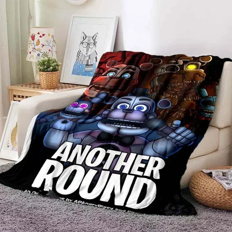 Freddy Movie Blanket Horror Game FNAF Throw BlanketCartoon Sand Blanket Children's Bedroom Living RoomDecorative BlanketFan Gift