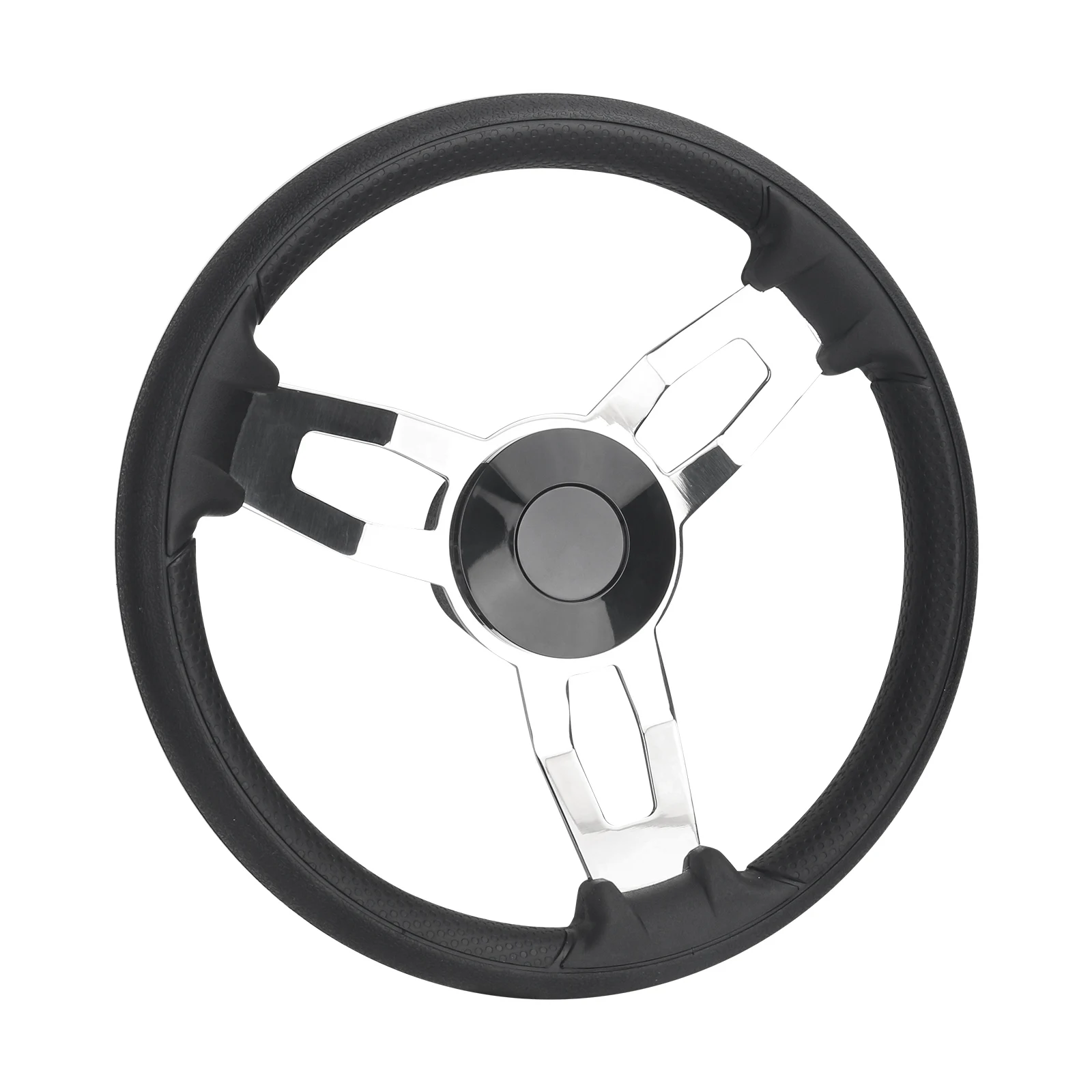 Boat Accessories Marine 13 Inch stainless steel 3 Spoke Destroyer Steering Wheel with Black Foam