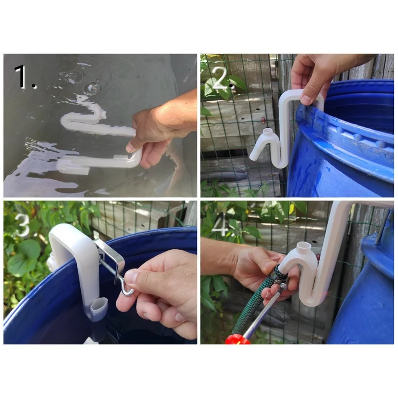 ABBO-Rain Barrels Overflow Pipe With Downspout Overflow Pipe Bucket No-Drill Water Drainage Hose For Water Storage Tanks