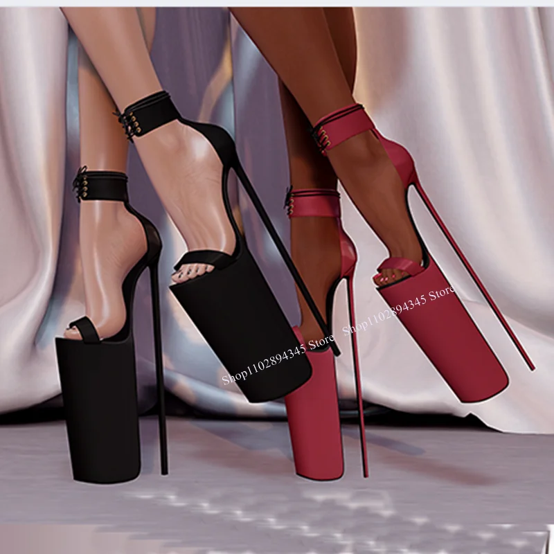 Czarne sznurowane sandały na platformie z wycięciami, cienkie wysokie obcasy, odkryte palce, modne, seksowne, stylowe, letnie buty damskie w stylu western, zapatilla mujer.