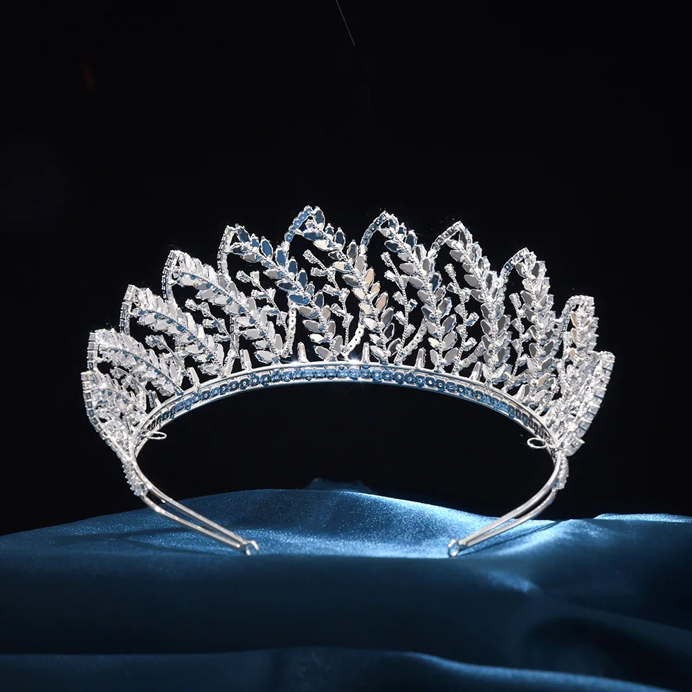 NiuShuya Wedding Hair Accessories CZ Zirconia Tiaras and Crowns Women Brides Sweet Diadem Princess Queen Headpiece Bridal J