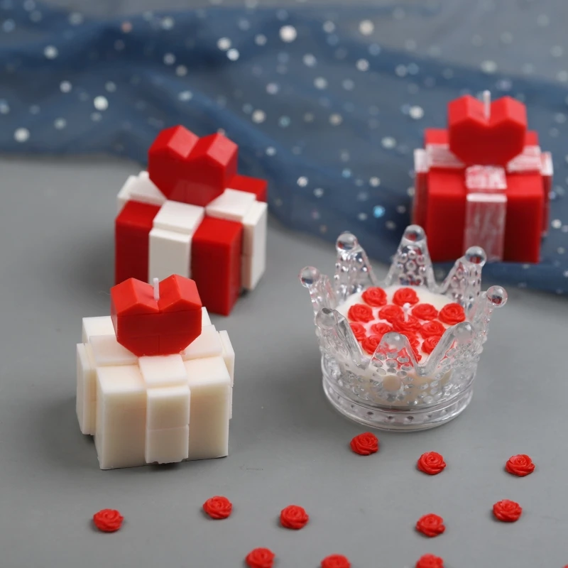 Gifts Box Resin Moulds Jewelry Box with Heart Decor Resin Moulds Square Epoxy